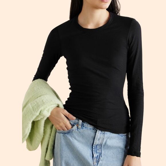 James Perse Slub Cotton Jersey Top - Picture 1 of 6